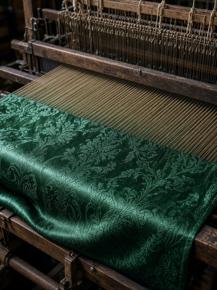 Product, silk bolt on the loom